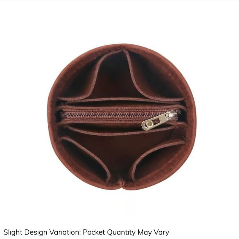 Bag Insert Organizer for LV Cannes-Style Cylinder Bags - Babylon LeatherBabylon LeatherQZ16-Coffee-Center Zip (Non-Removable)