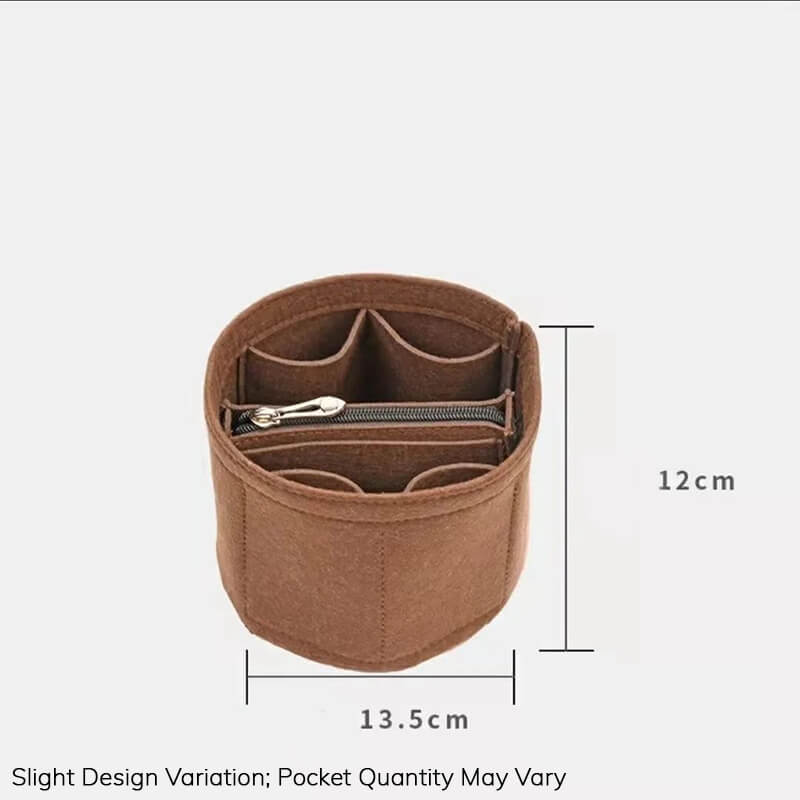 Bag Insert Organizer for LV Cannes-Style Cylinder Bags - Babylon LeatherBabylon LeatherQZ16-Coffee-Center Zip (Removable)