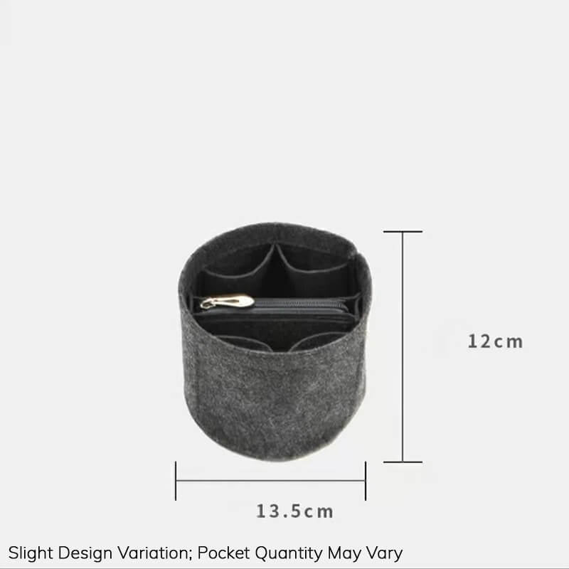 Bag Insert Organizer for LV Cannes-Style Cylinder Bags - Babylon LeatherBabylon LeatherQZ16-Dark Gray-Center Zip (Removable)