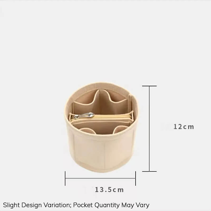 Bag Insert Organizer for LV Cannes-Style Cylinder Bags - Babylon LeatherBabylon LeatherQZ16-Khaki-Center Zip (Removable)