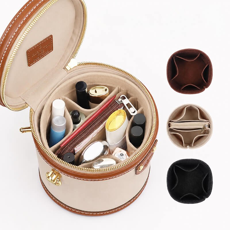 Bag Insert Organizer for LV Cannes-Style Cylinder Bags - Babylon LeatherBabylon LeatherQZ16-Khaki-Minimalist