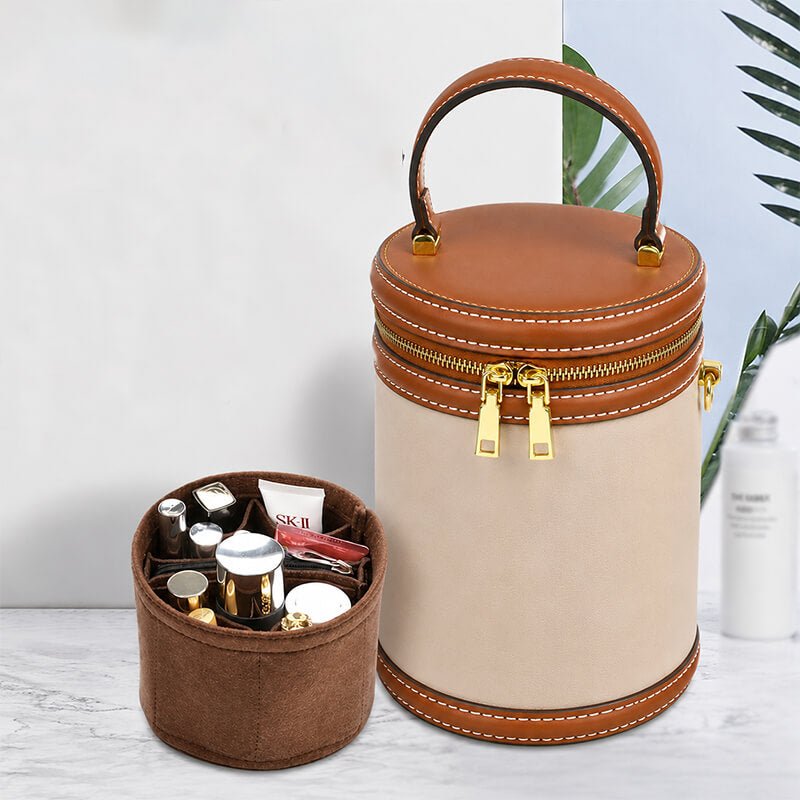 Bag Insert Organizer for LV Cannes-Style Cylinder Bags - Babylon LeatherBabylon LeatherQZ16-Khaki-Minimalist