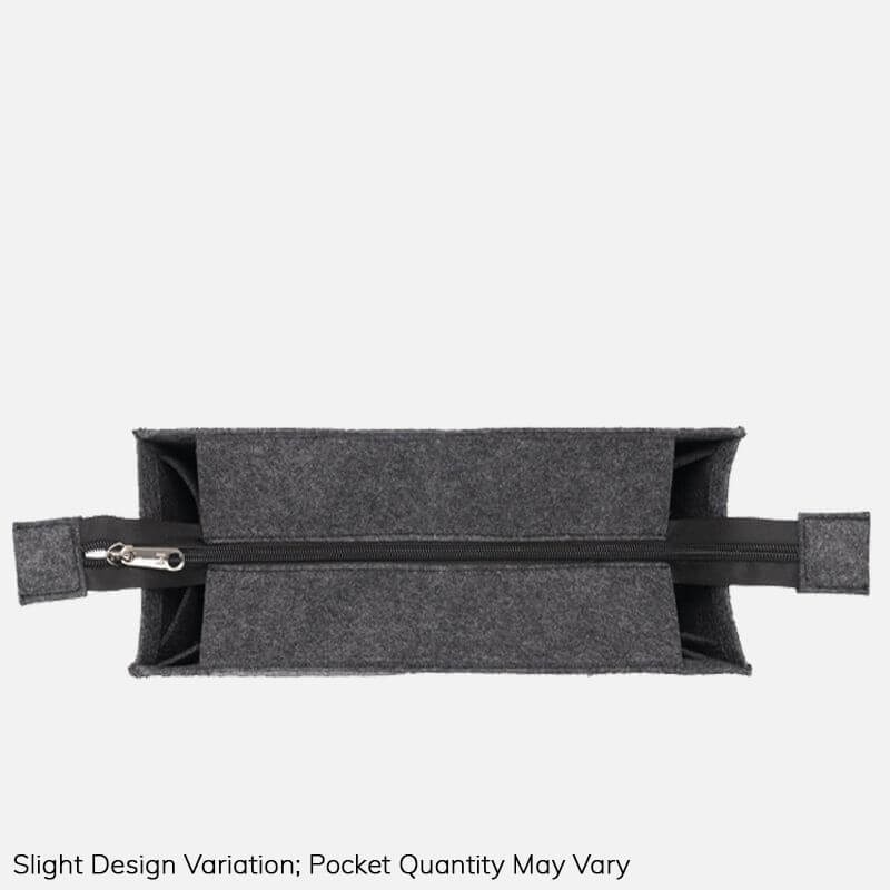 Bag Insert Organizer for OnTheGo-Style Tote Bags S/M/L - Babylon LeatherBabylon LeatherQZ15-Black-Small-Flap - Side Zip
