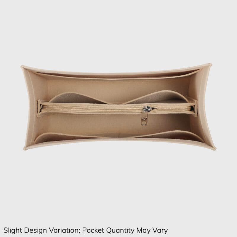 Bag Insert Organizer for OnTheGo-Style Tote Bags S/M/L - Babylon LeatherBabylon LeatherQZ15-Khaki-Medium-Open Top - Center Zip
