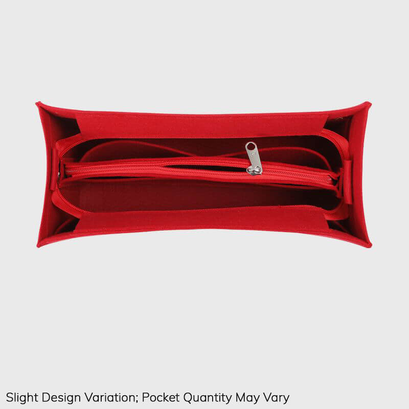 Bag Insert Organizer for OnTheGo-Style Tote Bags S/M/L - Babylon LeatherBabylon LeatherQZ15-Red-Medium-Flap - Center Zip