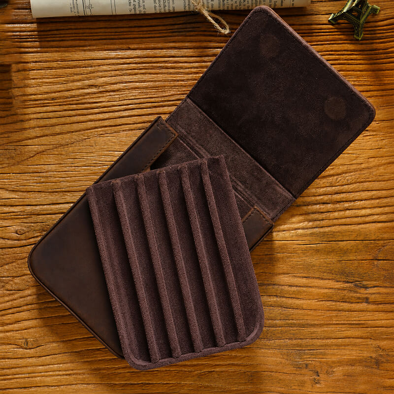 12-Slot Zip Pen Organizer Crazy Horse Leather – Babylon Leather