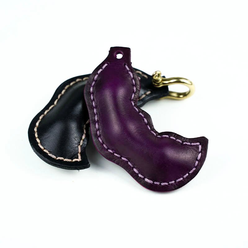 Bean Pod Leather Bag Charm – Babylon Leather - Babylon LeatherBabylon LeatherLL50-Purple
