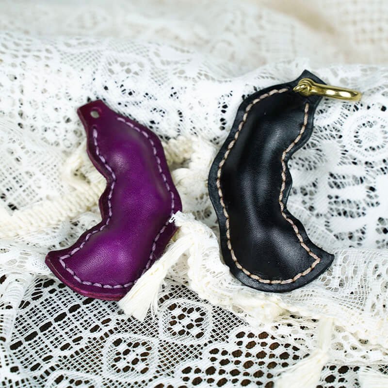 Bean Pod Leather Bag Charm – Babylon Leather - Babylon LeatherBabylon LeatherLL50-Purple