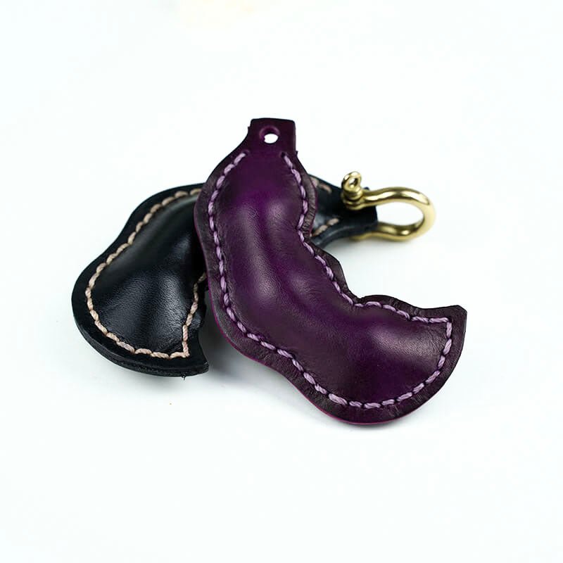 Bean Pod Leather Bag Charm – Babylon Leather - Babylon LeatherBabylon LeatherLL50-Purple
