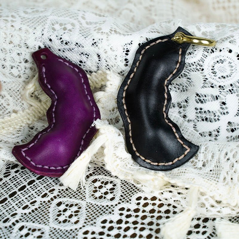 Bean Pod Leather Bag Charm – Babylon Leather - Babylon LeatherBabylon LeatherLL50-Purple