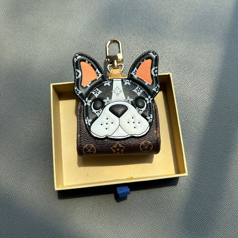 Bear, French Bulldog and Shiba Inu Earbud Case Keychain – Babylon Leather - Babylon LeatherBabylon LeatherCLJ06-coffee & Black