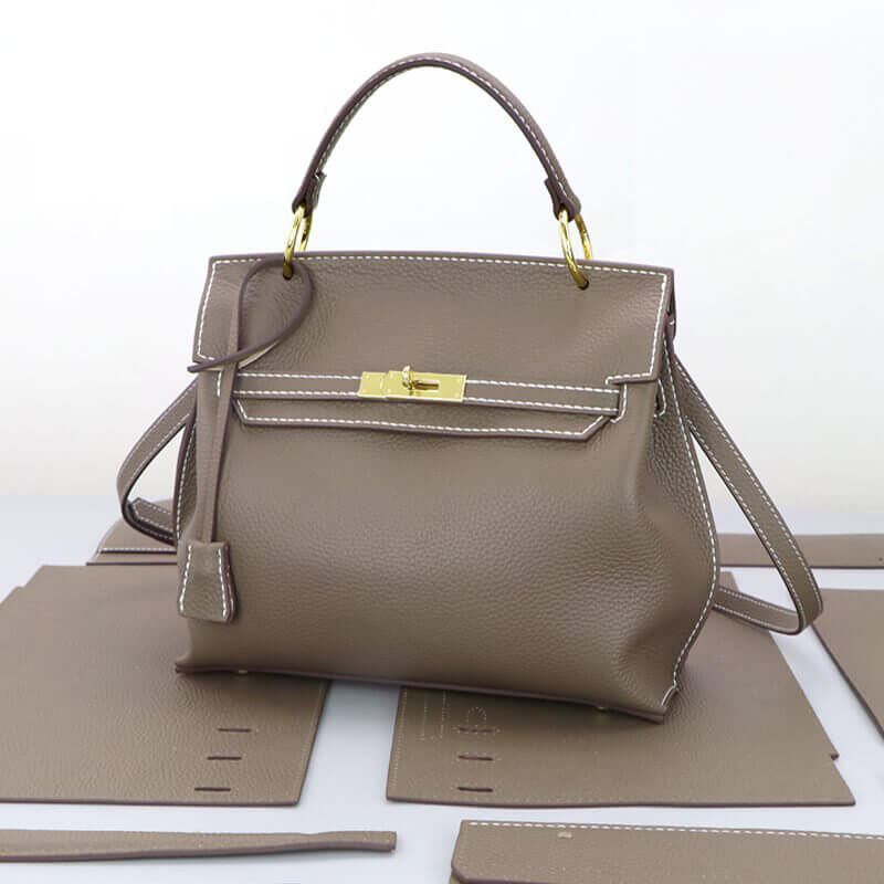 Birkin Laptop Leather Bag DIY Kit – Babylon Leather - Babylon LeatherBabylon LeatherSY58-Brown-White