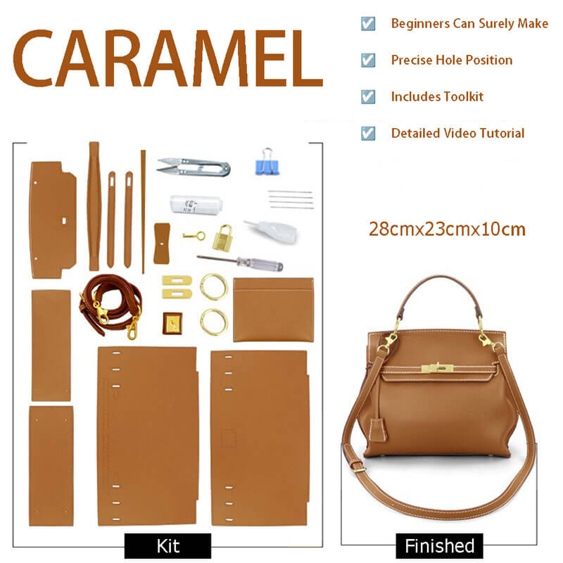 Birkin Laptop Leather Bag DIY Kit – Babylon Leather - Babylon LeatherBabylon LeatherSY58-Caramel-Color-Matched