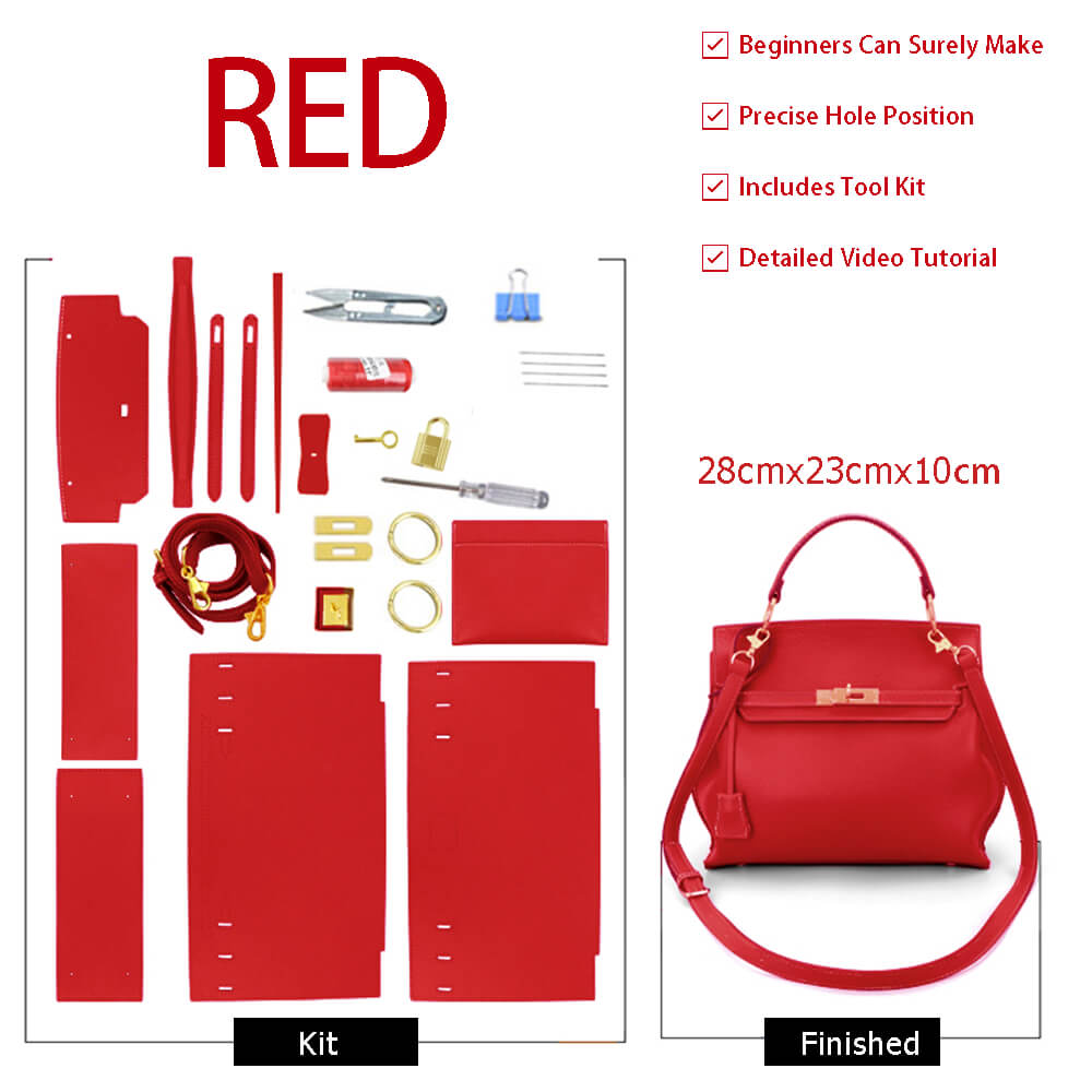 Birkin Laptop Leather Bag DIY Kit – Babylon Leather - Babylon LeatherBabylon LeatherSY58-Red-Color-Matched