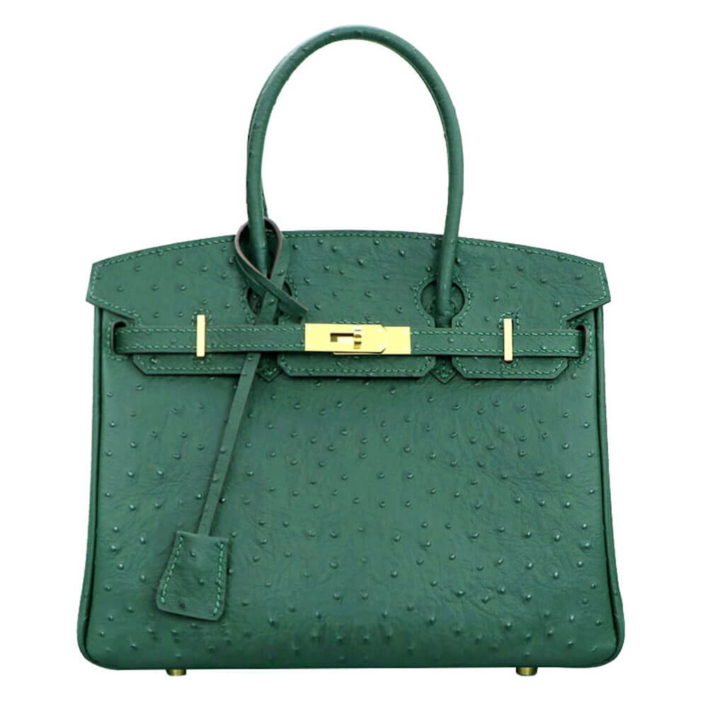 Birkin - Style Bag DIY Kit with Oblique Hole & Ostrich Pattern – Babylon Leather - Babylon LeatherBabylon LeatherSY105 - Brown - Gold - Color - Matched