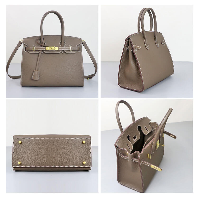 Finished handmade leather bag completed from a DIY leather kit