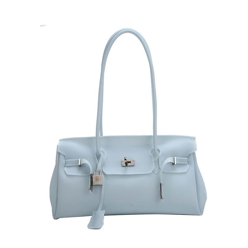 Birkin-Style Transparent Jelly Shoulder Bag - Babylon Leather - Babylon LeatherBabylon LeatherPP36-Blue
