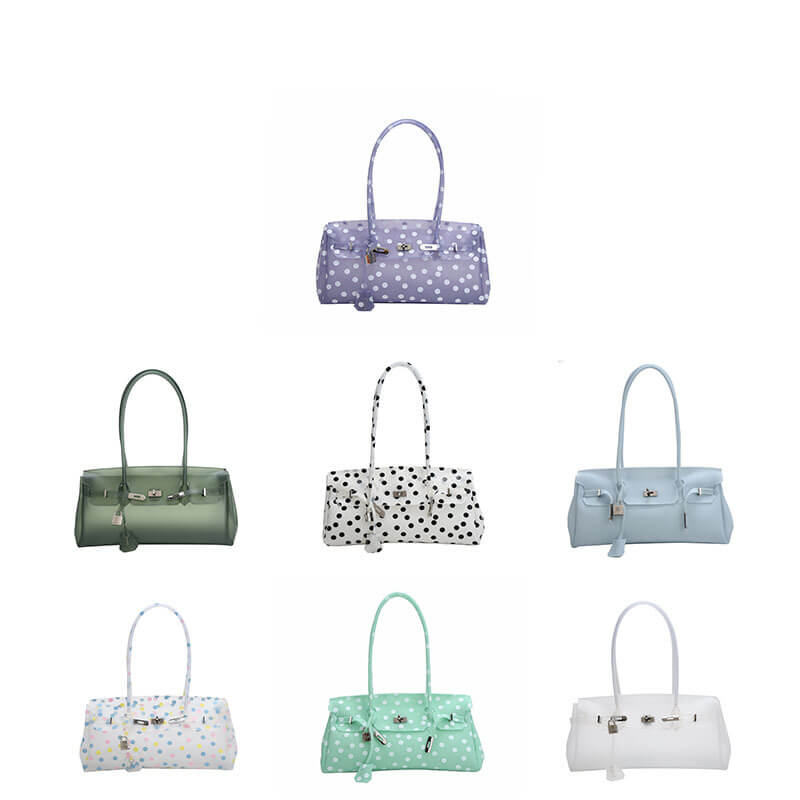 Birkin-Style Transparent Jelly Shoulder Bag - Babylon Leather - Babylon LeatherBabylon LeatherPP36-Blue