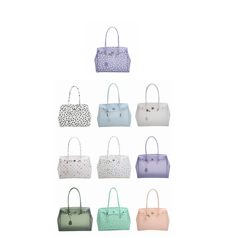 Birkin-Style Transparent Jelly Tote Bag - Babylon Leather - Babylon LeatherBabylon LeatherPP35-Pink