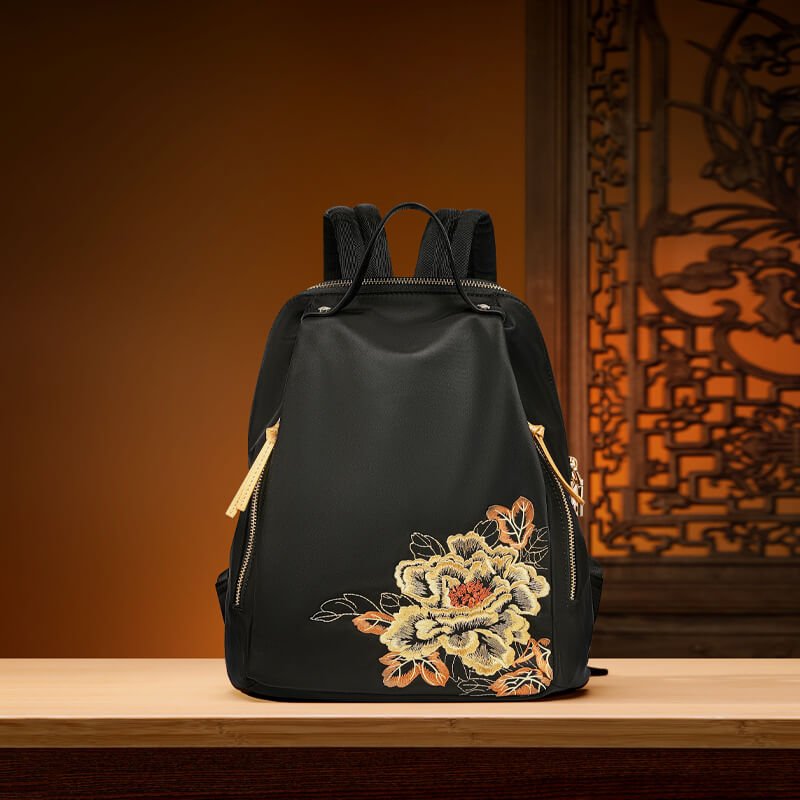 Bloom of Legacy Silk Backpack – Babylon Leather - Babylon LeatherBabylon LeatherTX127-Black
