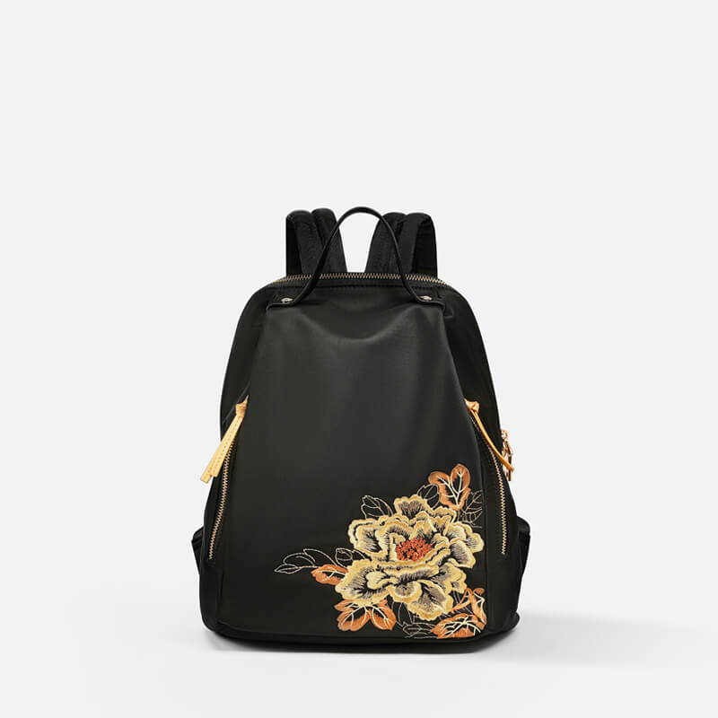 Bloom of Legacy Silk Backpack – Babylon Leather - Babylon LeatherBabylon LeatherTX127-Black