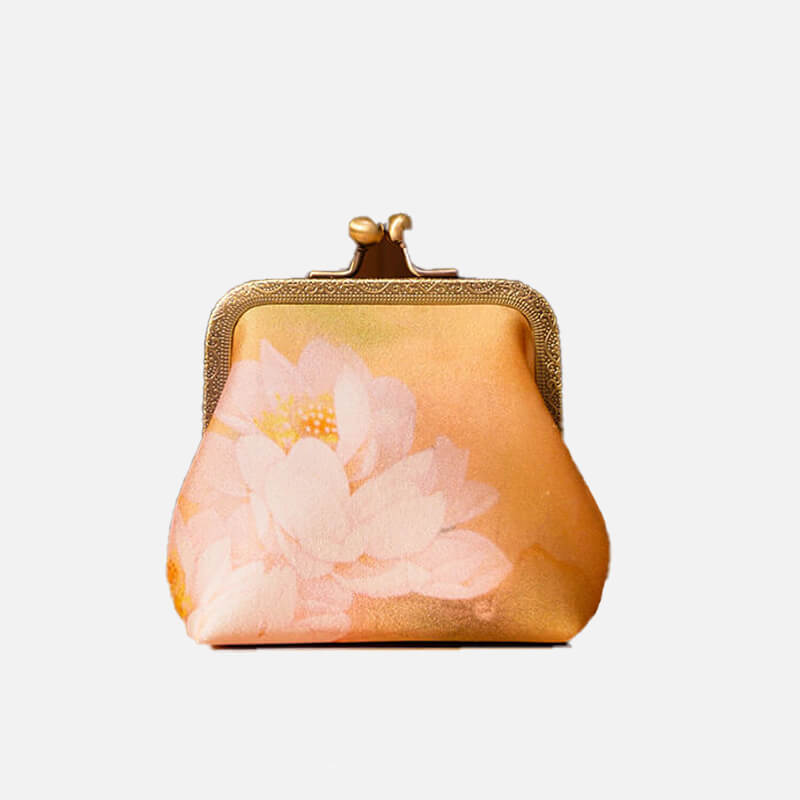 Blooming Light Silk Coin Pouch Clutch – Babylon Leather - Babylon LeatherBabylon LeatherTX194-Yellow