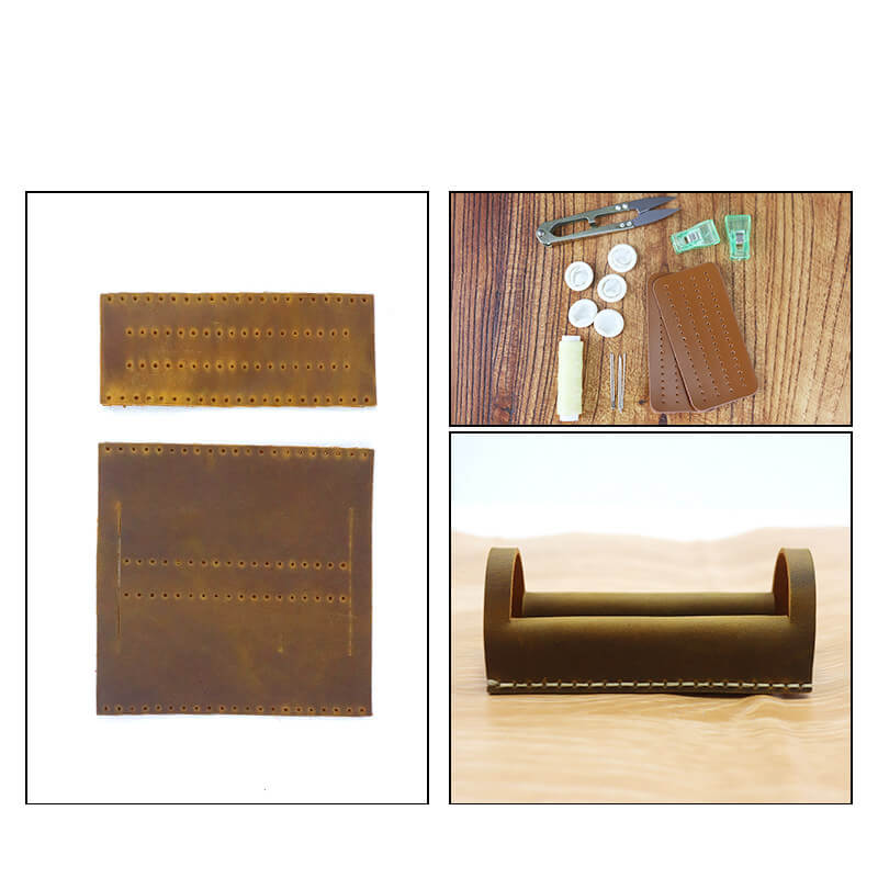 Business Card Case Crazy Horse Leather DIY Kit – Babylon Leather - Babylon LeatherBabylon LeatherCY18-Brown