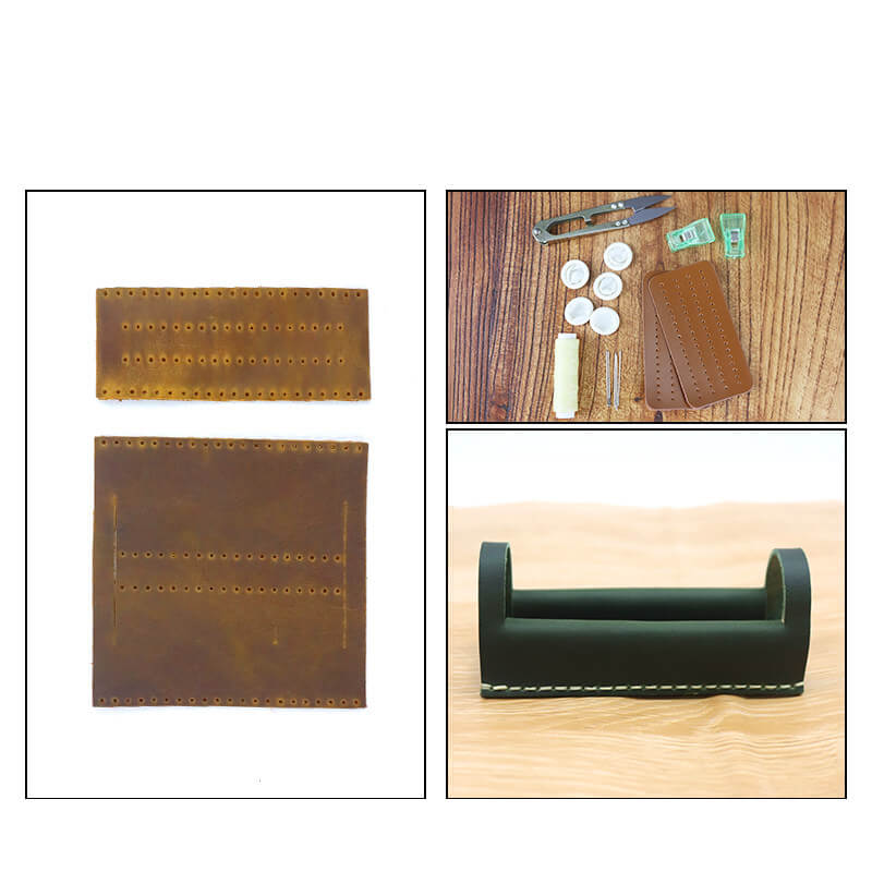 Business Card Case Crazy Horse Leather DIY Kit – Babylon Leather - Babylon LeatherBabylon LeatherCY18-Green