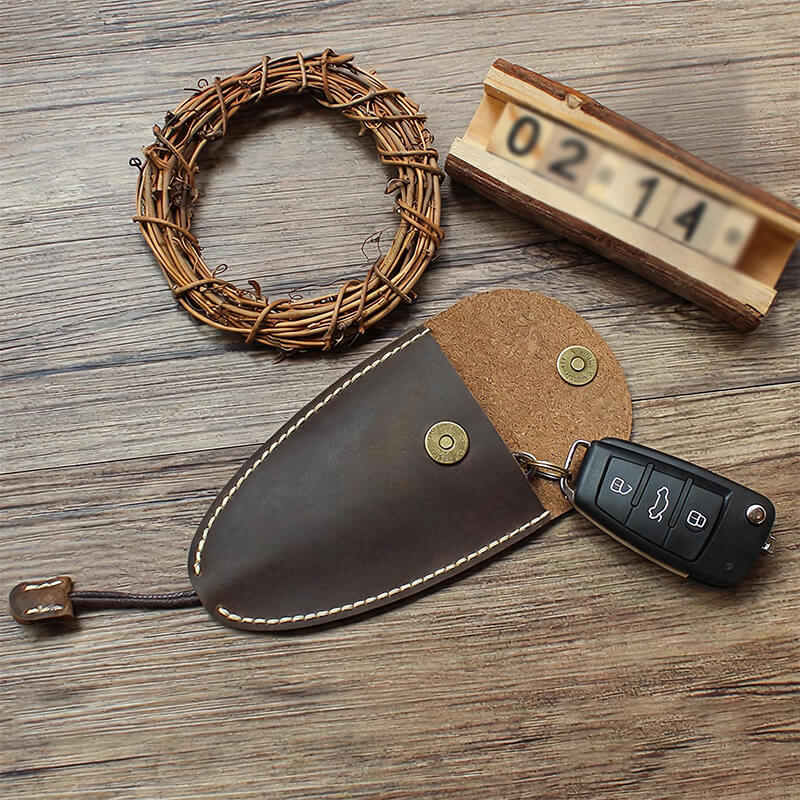 Large Snap Key Case Crazy Horse Leather DIY Kit – Babylon Leather