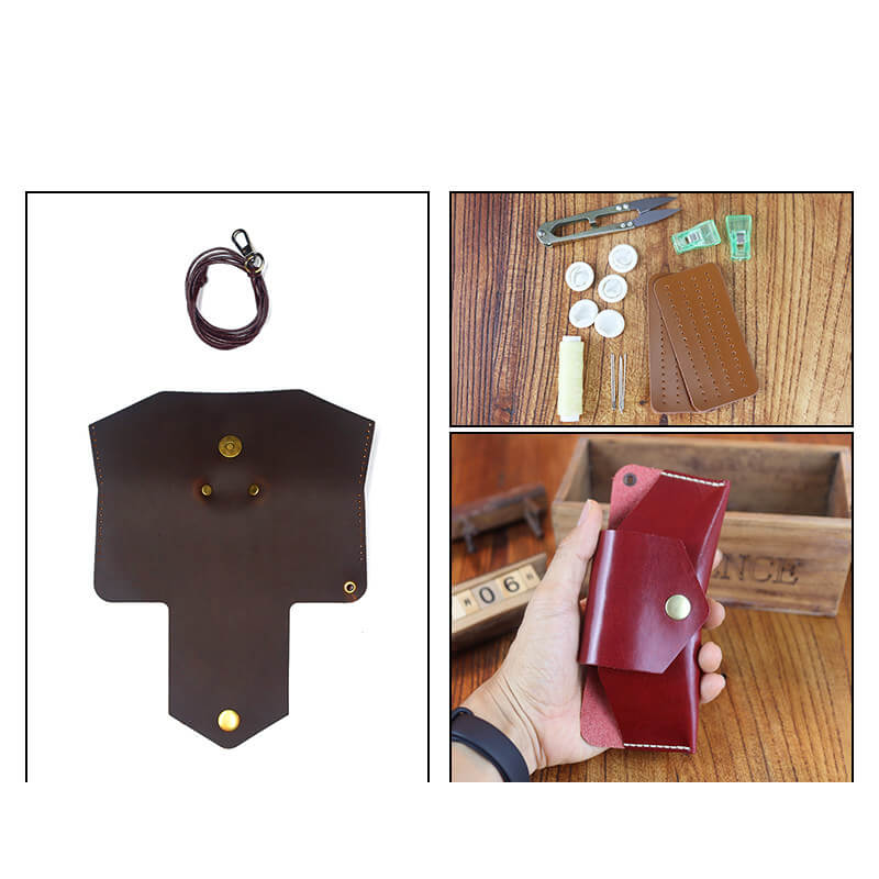 Glasses Case with Lanyard Veg Tanned Leather DIY Kit – Babylon Leather