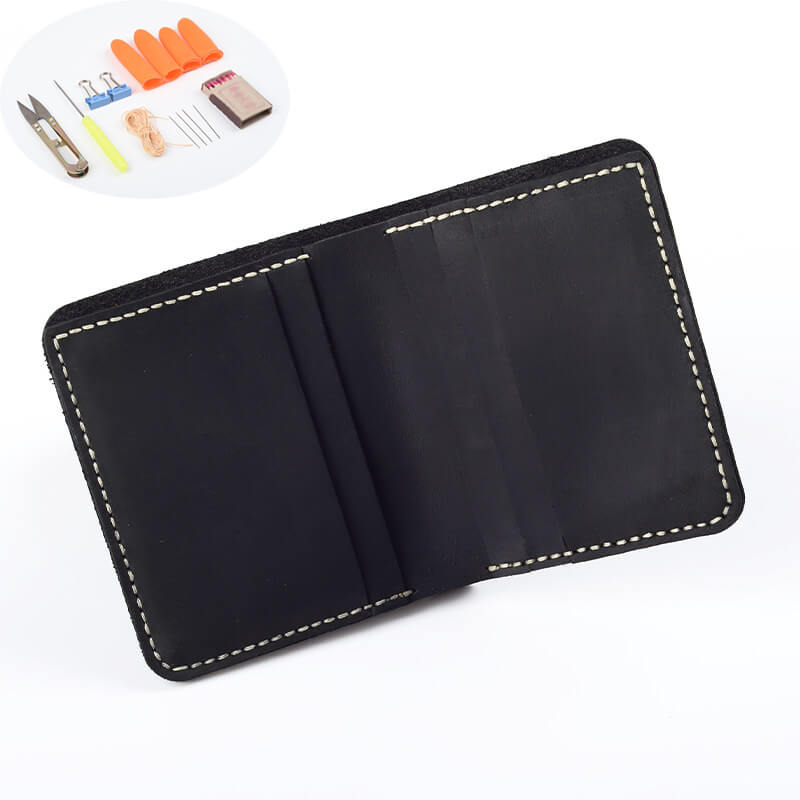 Slim Vertical Wallet Crazy Horse Leather DIY Kit – Babylon Leather