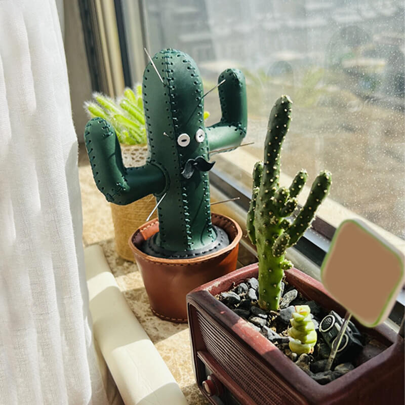 Cactus Potted Ornament DIY Kit – Babylon Leather - Babylon LeatherBabylon LeatherSG26-Green