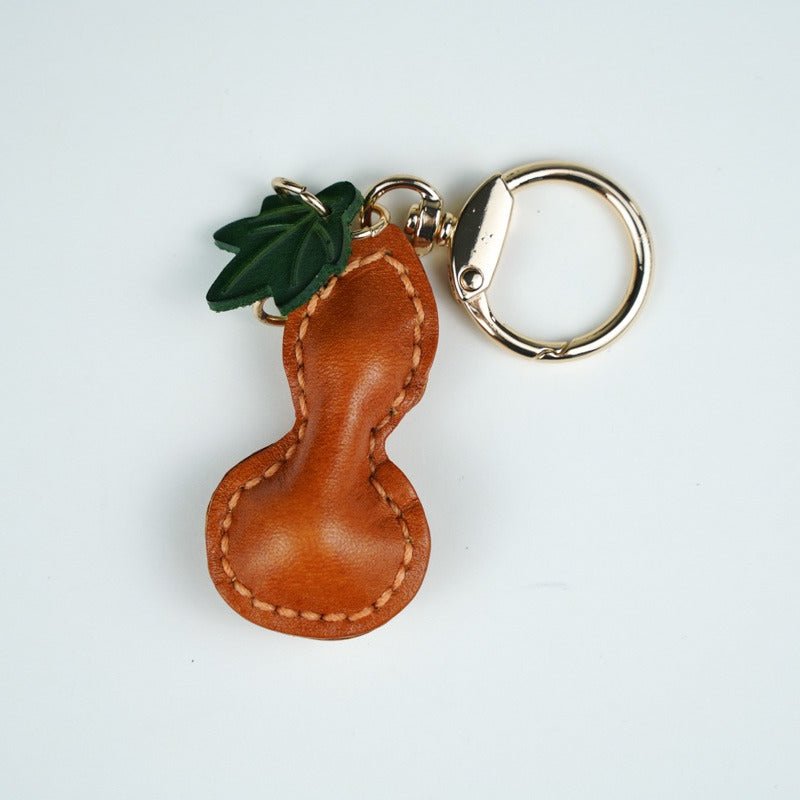 Calabash Shape Leather Charm Keychain – Babylon Leather - Babylon LeatherBabylon LeatherLL61-Brown