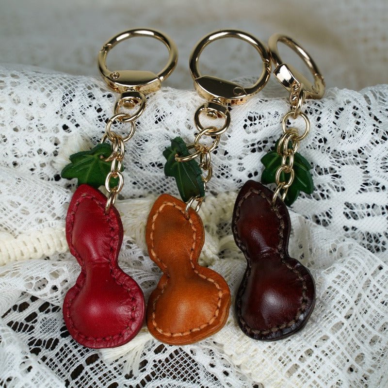 Calabash Shape Leather Charm Keychain – Babylon Leather - Babylon LeatherBabylon LeatherLL61-Brown