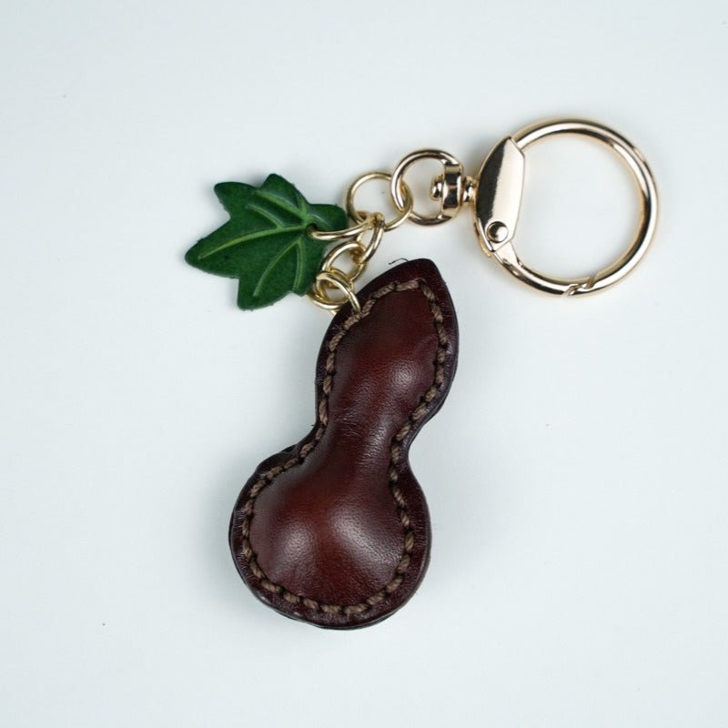 Calabash Shape Leather Charm Keychain – Babylon Leather - Babylon LeatherBabylon LeatherLL61-Dark Brown