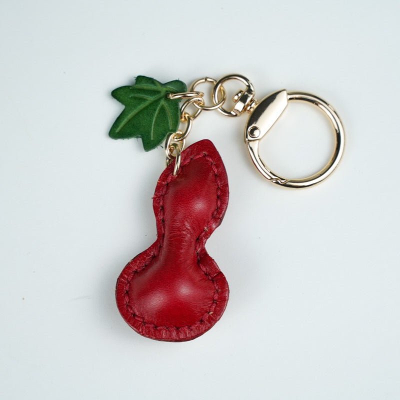 Calabash Shape Leather Charm Keychain – Babylon Leather - Babylon LeatherBabylon LeatherLL61-Red