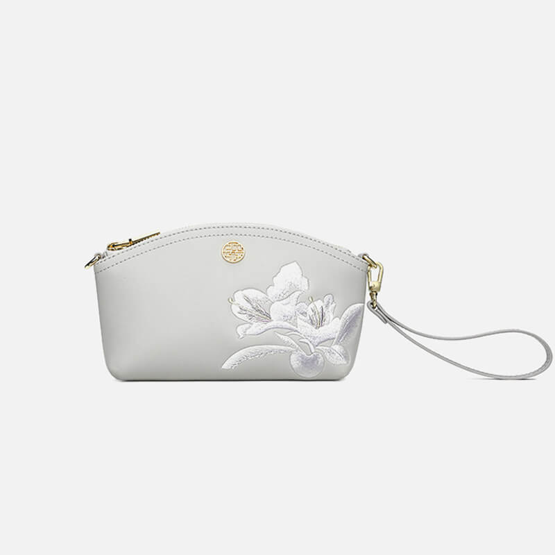 Calm Elegance Leather and Silk Crossbody Clutch – Babylon Leather - Babylon LeatherBabylon LeatherTX133-Grey