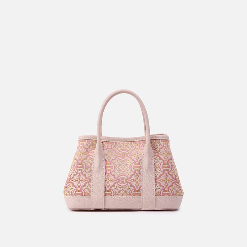 Calm Triumph Leather and Silk Garden Party Tote Bag – Babylon Leather - Babylon LeatherBabylon LeatherTX209-Pink