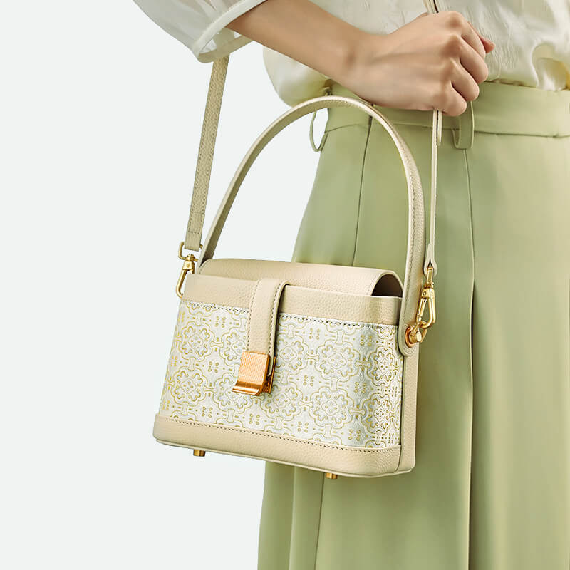 Calm Triumph Leather and Silk Handbag – Babylon Leather - Babylon LeatherBabylon LeatherTX071-White