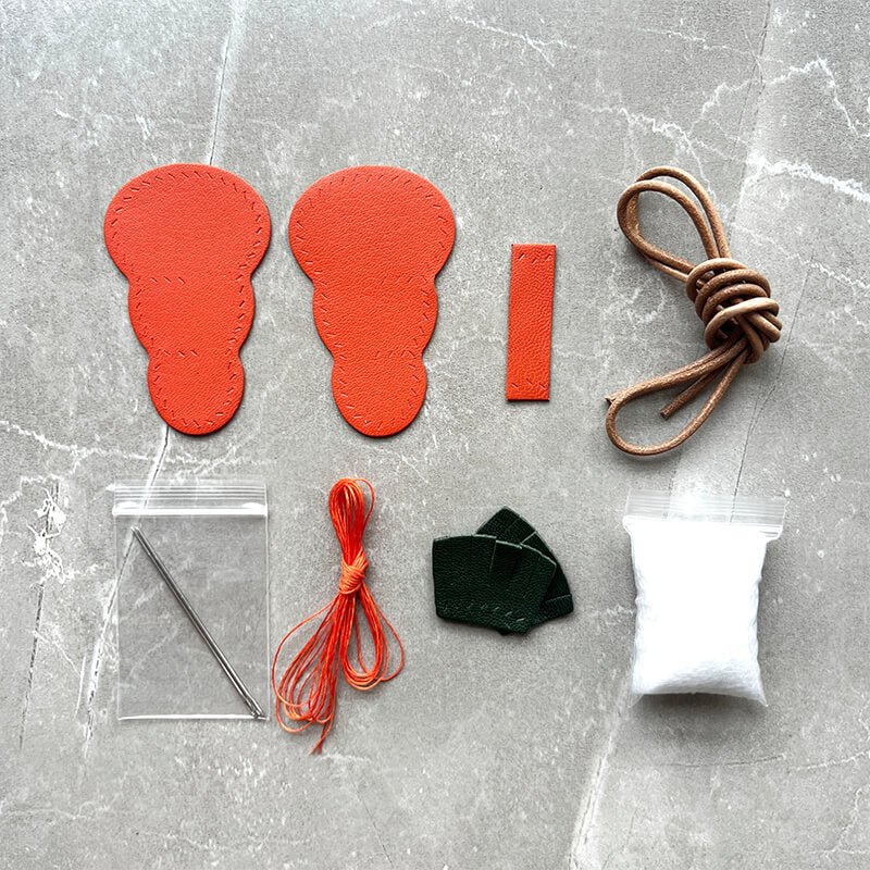 Carrot-Shaped Leather Keychain DIY Kit – Babylon Leather - Babylon LeatherBabylon LeatherSG35-Orange