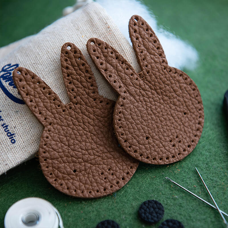 Cartoon Bunny Keychain DIY Leather Kit – Babylon Leather - Babylon LeatherBabylon LeatherLZ68-Brown