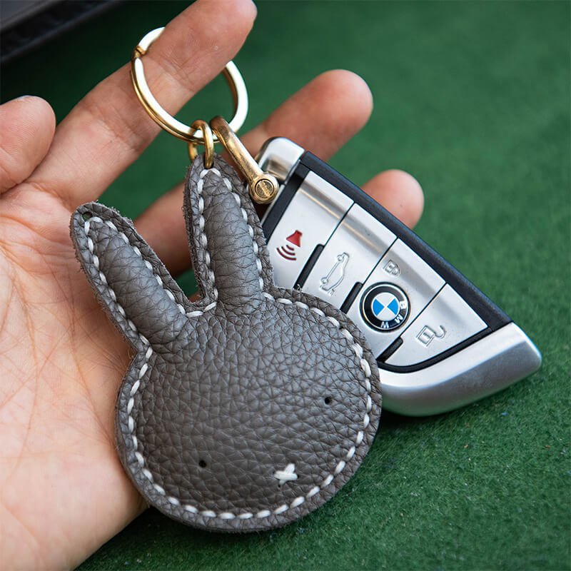Cartoon Bunny Keychain DIY Leather Kit – Babylon Leather - Babylon LeatherBabylon LeatherLZ68-Grey