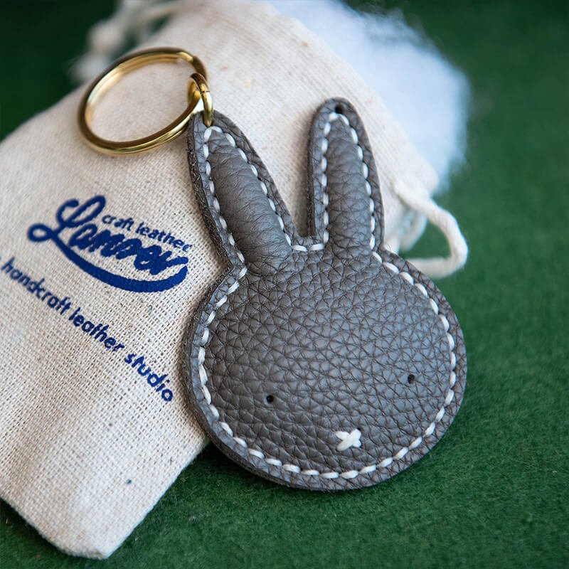 Cartoon Bunny Keychain DIY Leather Kit – Babylon Leather - Babylon LeatherBabylon LeatherLZ68-Grey