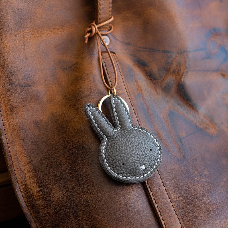 Cartoon Bunny Keychain DIY Leather Kit – Babylon Leather - Babylon LeatherBabylon LeatherLZ68-Grey
