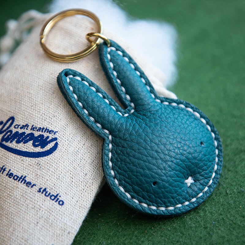Cartoon Bunny Keychain DIY Leather Kit – Babylon Leather - Babylon LeatherBabylon LeatherLZ68-Grey