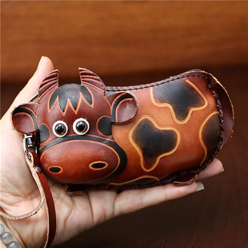 Cartoon Calf Mini Leather Coin Purse – Babylon Leather - Babylon LeatherBabylon LeatherLLZ100-Brown