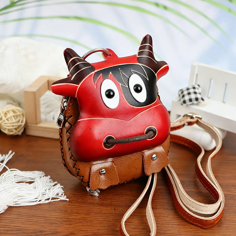 Cartoon Cartoon Calf - Shaped Leather Coin Purse – Babylon Leather - Babylon LeatherBabylon LeatherLLZ76-Red