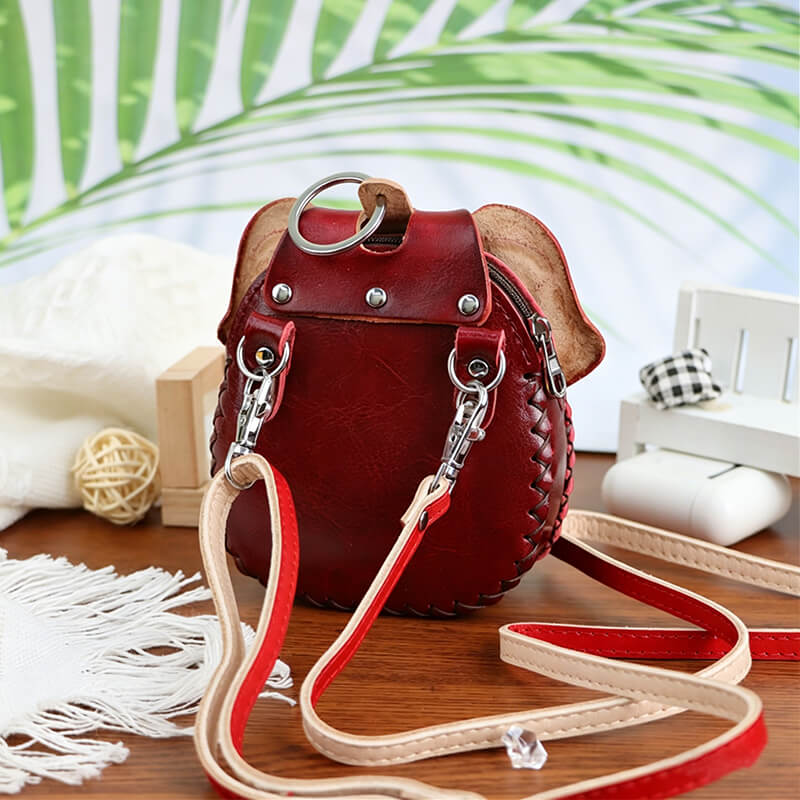 Cartoon Elephant - Shaped Leather Coin Purse – Babylon Leather - Babylon LeatherBabylon LeatherLLZ48-Red
