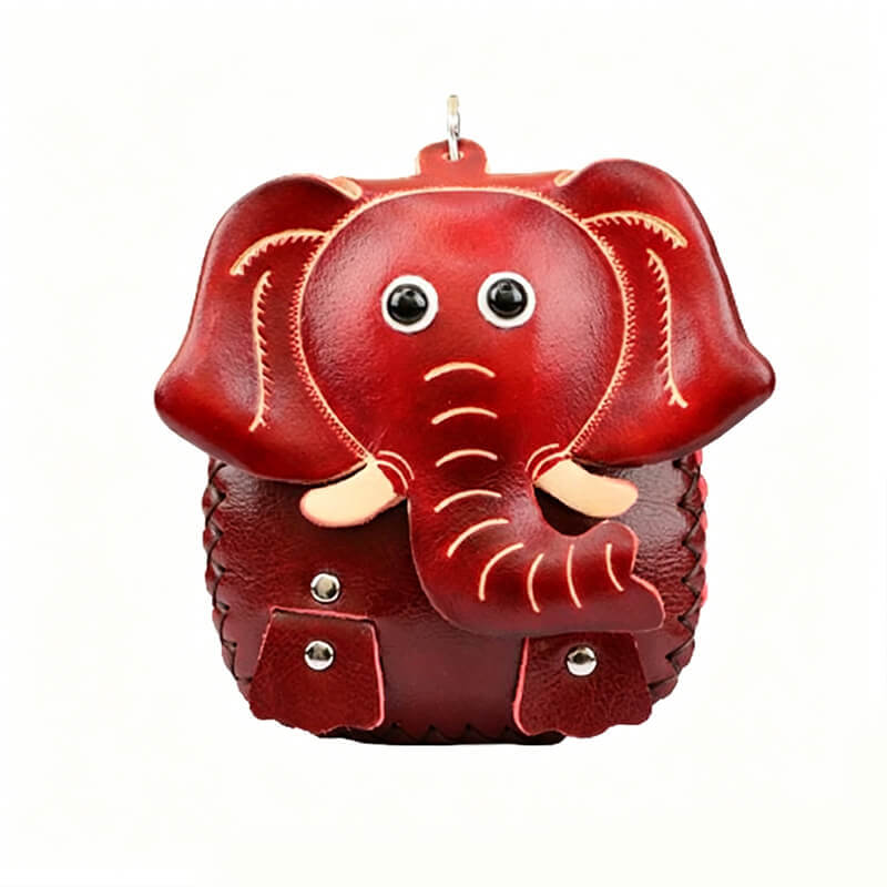 Cartoon Elephant - Shaped Leather Coin Purse – Babylon Leather - Babylon LeatherBabylon LeatherLLZ48-Red