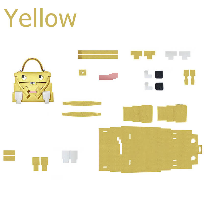 Cartoon Kelly-Style Epsom Leather Bag DIY Kit – Babylon Leather - Babylon LeatherBabylon LeatherSY23-Yellow-Silver-Color-Matched
